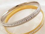 دستبند النگویی کریستال Crystal طلایی و نقره ای مدل نگین دار