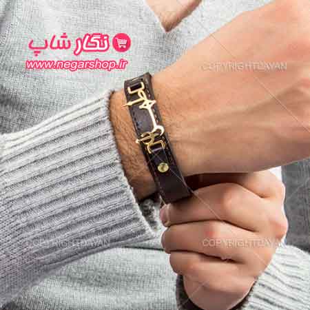 دستبند , دستبند چرم , دستبند چرمی , دستبند چرم طرح طهران , دستبند چرم مردانه , دستبند چرم پسرانه