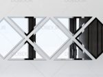مجموعه آینه تراش مدل سلنا شامل سه آینه مربعی و چهار آینه مثلثی